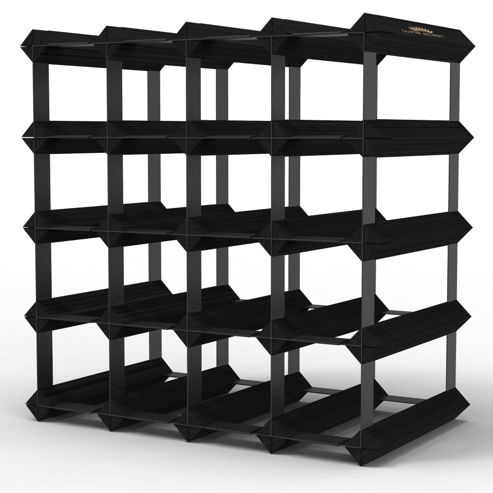 20 Bottle Wine Rack - Black Onyx Finish