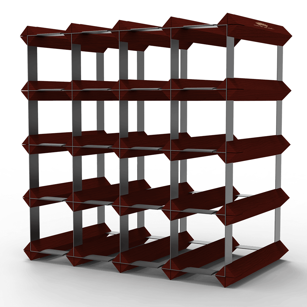 20 Bottle Wine Rack - Dark Mahogany Finish