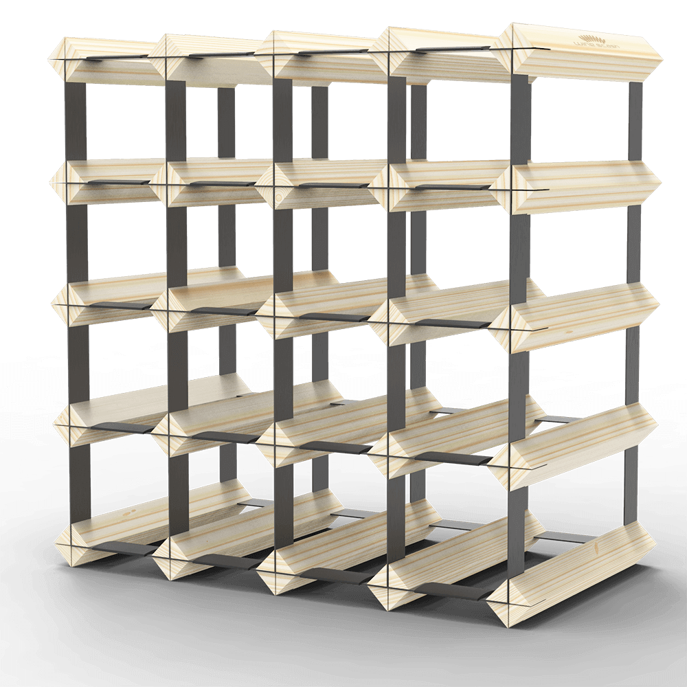 20 Bottle Wine Rack - Natural Finish