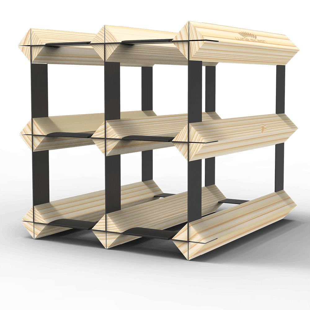 6 Bottle Wine Rack - Natural Finish