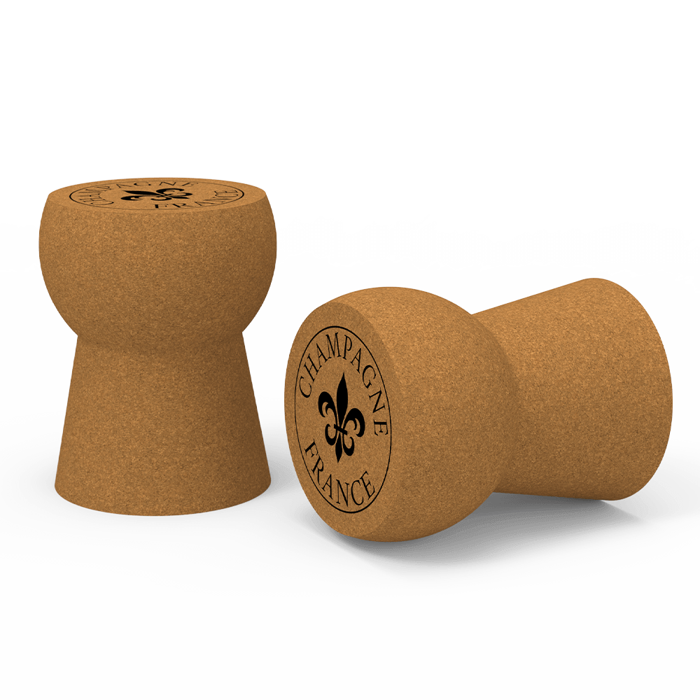 Wine Stash Cork Stools - Front &amp; Side View