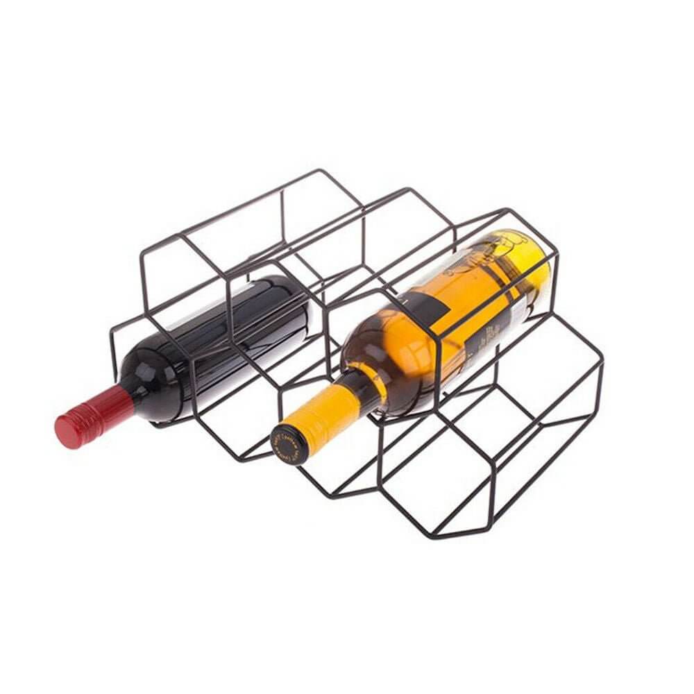 Gloss Gold Wine Rack with Bottles